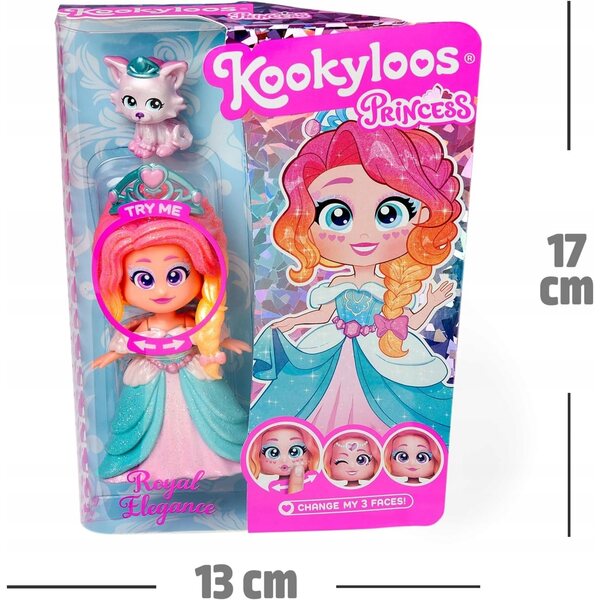 Kookyloos Princess Royal Elegance - Bambola con Accessori e Animale per Bambini 3+