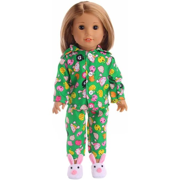 18-Zoll-Puppenkleidung – Pyjama, Hose und Nachthemd, 2-teilig