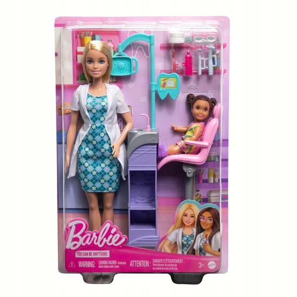 Barbie-Zahnarzt mit Spielzeugset und Zubehör – Blondina-Puppe 29 cm