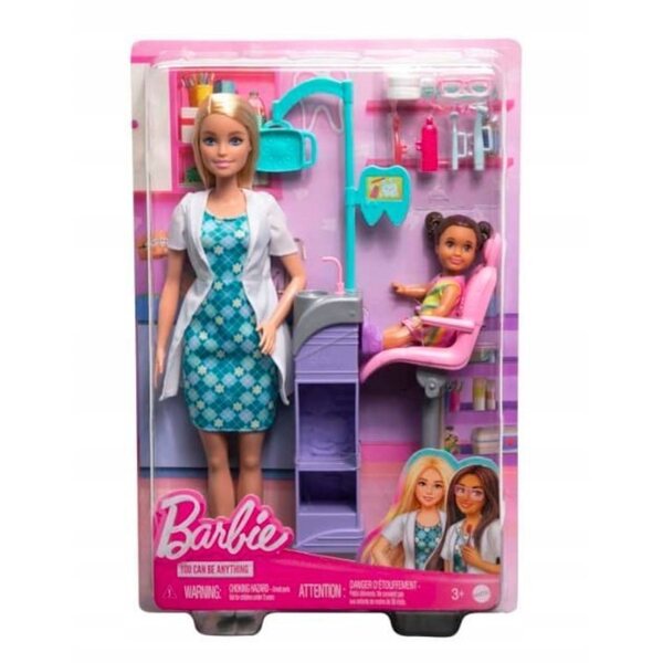 Barbie-Zahnarzt mit Spielzeugset und Zubehör – Blondina-Puppe 29 cm