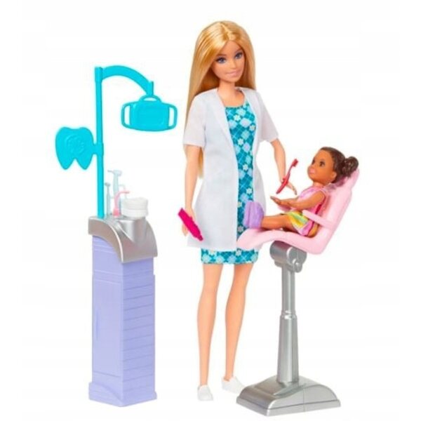 Barbie-Zahnarzt mit Spielzeugset und Zubehör – Blondina-Puppe 29 cm