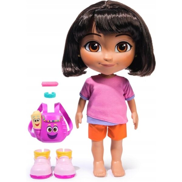 Dora l'Esploratrice Bambola Interattiva 35cm con Zainetto e Canto in Tedesco