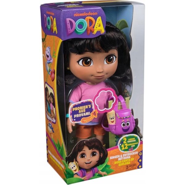 Dora l'Esploratrice Bambola Interattiva 35cm con Zainetto e Canto in Tedesco