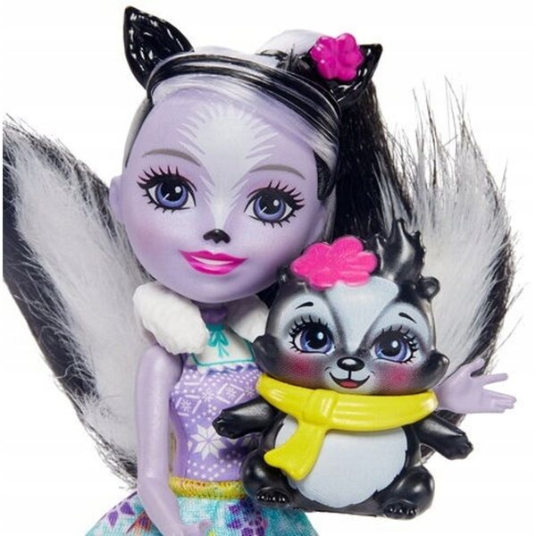 Enchantimals Barbie Winter mit Frisiertisch und Salbei-Stinktier-Puppe für Kinder ab 4 Jahren
