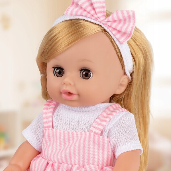 Baby Doll Kinderplay MiMi 35,5 cm rosa e bianca con suono e occhi mobili