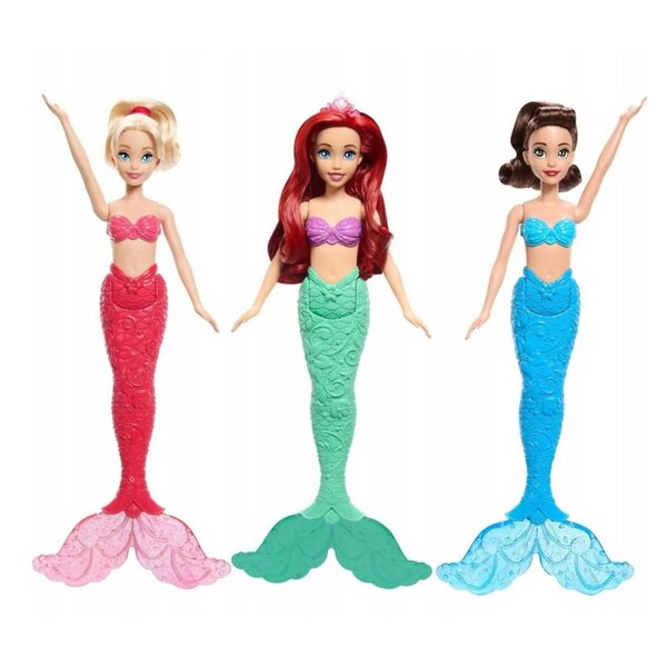 Set 3 bambole sirena Ariel e sorelle Disney Princess 3+ anni