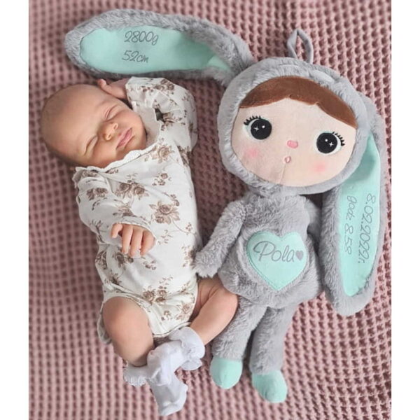 Metoo Rabbit bambola 50 cm personalizzata in tessuto sicuro per neonati