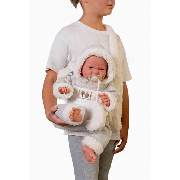 Bambola Antonio Juan Lea 42 cm con marsupio e abbigliamento caldo