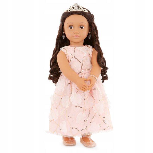 ANISSA 46 cm große Puppe mit durchbohrten Ohren und einem eleganten Abendkleid