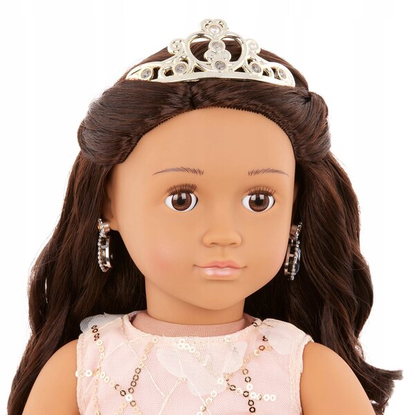 ANISSA 46 cm große Puppe mit durchbohrten Ohren und einem eleganten Abendkleid