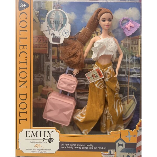 Bambola EMILY FASHION&CLASSICAL con valigia e borsetta per bambini 3+ anni