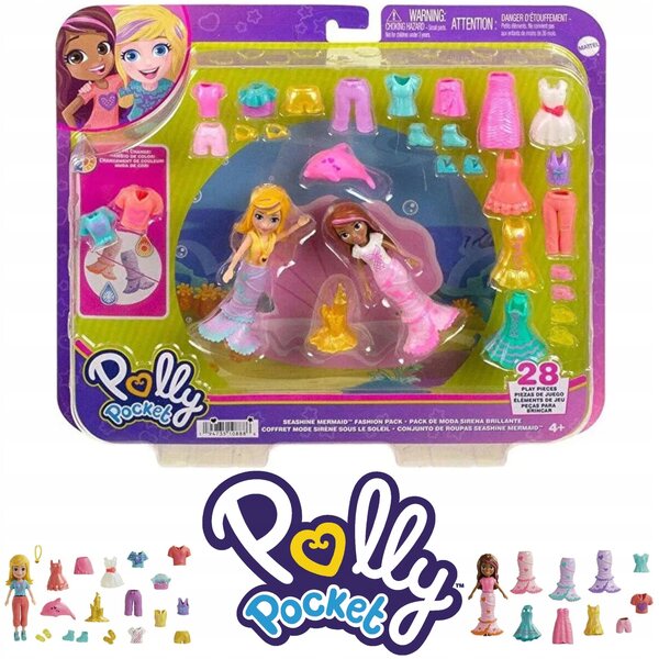 Голям моден комплект Polly Pocket с 2 кукли и аксесоари за момичета 4+