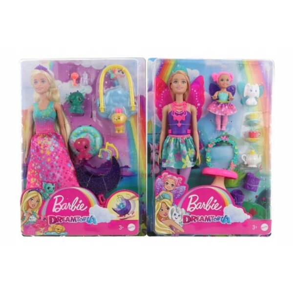 Barbie-Puppe mit farbenfrohen Accessoires und Kleidung für fantasievolles Spielen ab 3 Jahren