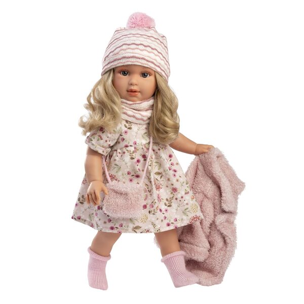 Bambola Lucia 40 cm fatta a mano con abbigliamento in cotone organico
