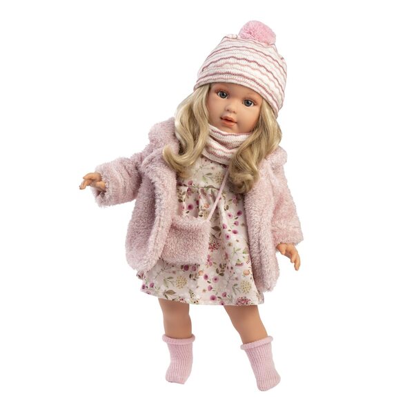 Bambola Lucia 40 cm fatta a mano con abbigliamento in cotone organico