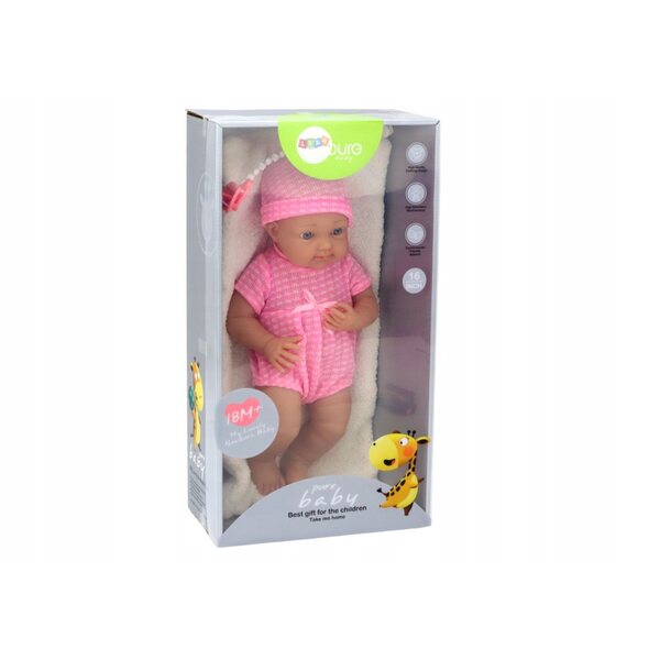 Baby Doll in abiti rosa con cappello, ciuccio e trapunta 39 cm