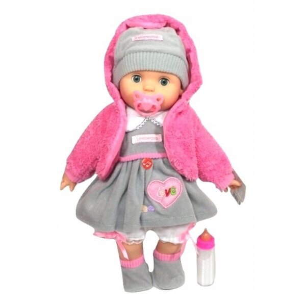 Baby Doll interattiva 40 cm - Parla, canta, occhi chiusi, biberon e ciuccio
