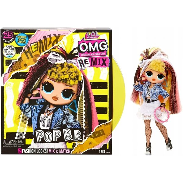 L.O.L. Surprise OMG Remix Pop B.B. Puppe mit 25 Überraschungen und Zubehör