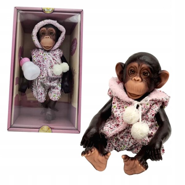 Bambola Scimmia Scimpanzé 32 cm - Peluche realistico per bambini 3+