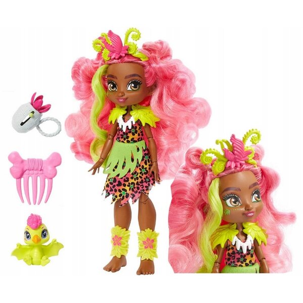 Bambola Fernessa Cave Club con un simpatico animale e accessori Mattel per bambini 4+
