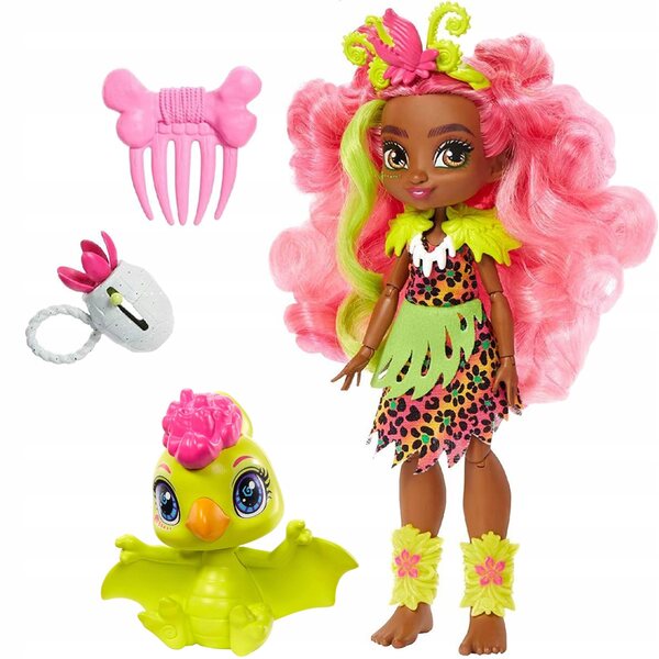 Bambola Fernessa Cave Club con un simpatico animale e accessori Mattel per bambini 4+