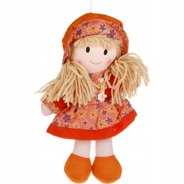 Bambola di Stoffa HM Studio 20 cm con Vestito Arancione e Cappello