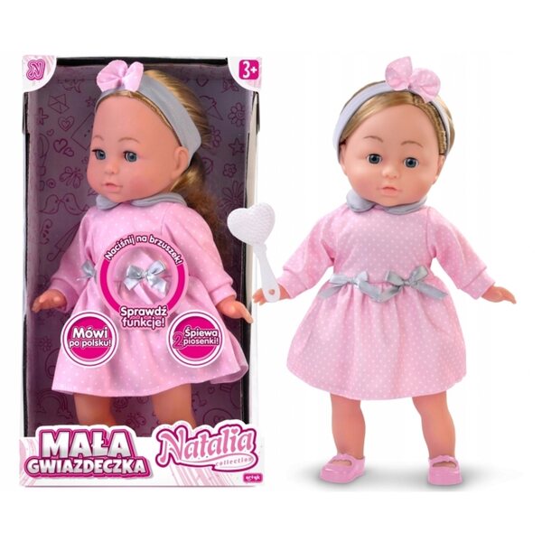 Bambola Natalia Piccola Stellina Rosa 36 cm con suoni e frasi per bambini 3+