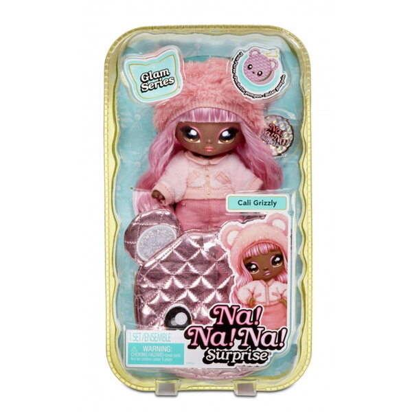 Na Na Na Surprise Glam Cali Grizzly Doll с чанта 2 в 1 Fashion and Sparkles