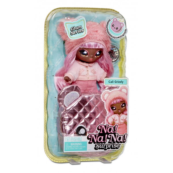 Na Na Na Surprise Glam Cali Grizzly Doll с чанта 2 в 1 Fashion and Sparkles