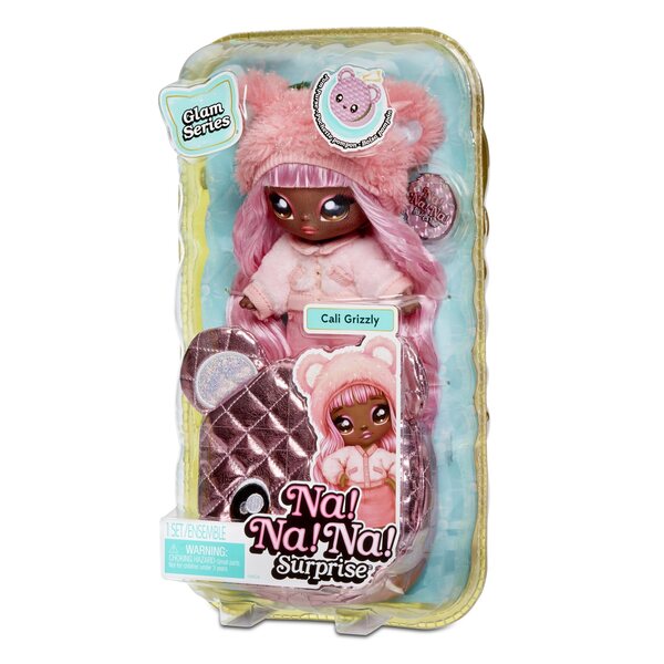 Na Na Na Surprise Glam Cali Grizzly Doll с чанта 2 в 1 Fashion and Sparkles