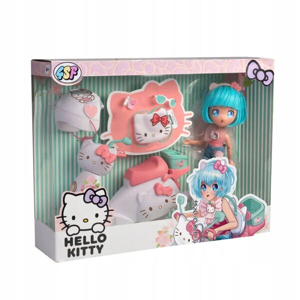 Hello Kitty Doll Pretty Pink Scooter Famous mit Roller und Modeaccessoires