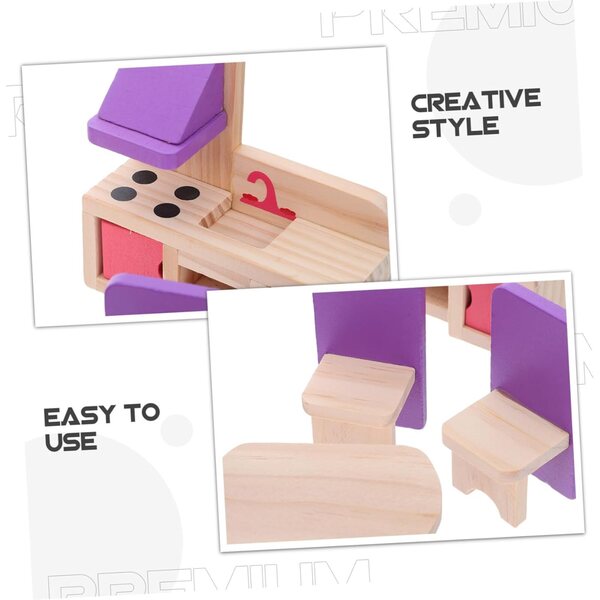 Kit de bricolage de meubles miniatures pour maison de poupée STOBAZA, facile à assembler et coloré