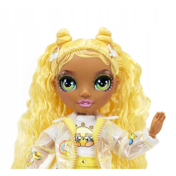 Bambola alla moda Rainbow High Sunny Madison con vestiti e accessori gialli