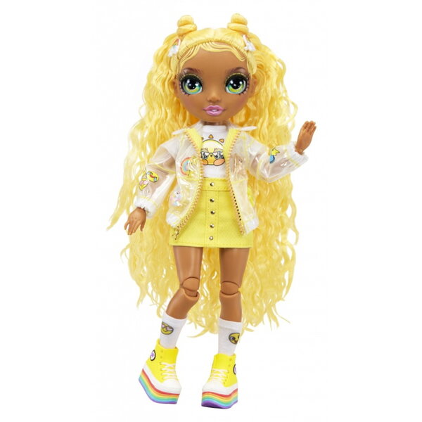 Bambola alla moda Rainbow High Sunny Madison con vestiti e accessori gialli