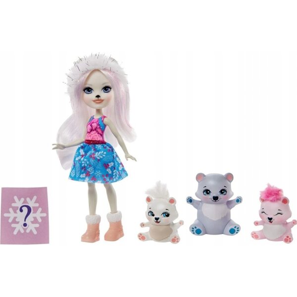 Enchantimals Pristina Eisbär und drei Teddybären – Puppen- und Tierfreunde