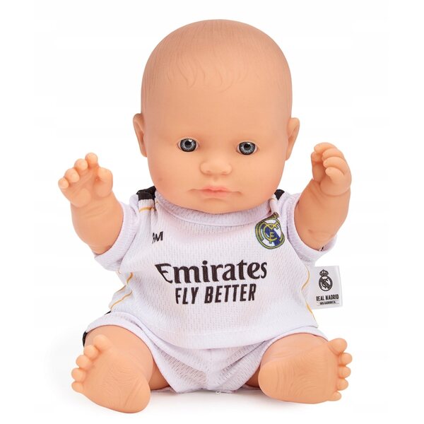 Miniland Real Madrid Puppe, 21 cm, europäisches Kind in offizieller Uniform