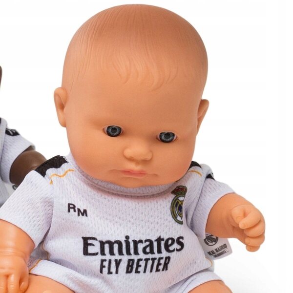 Miniland Real Madrid Puppe, 21 cm, europäisches Kind in offizieller Uniform