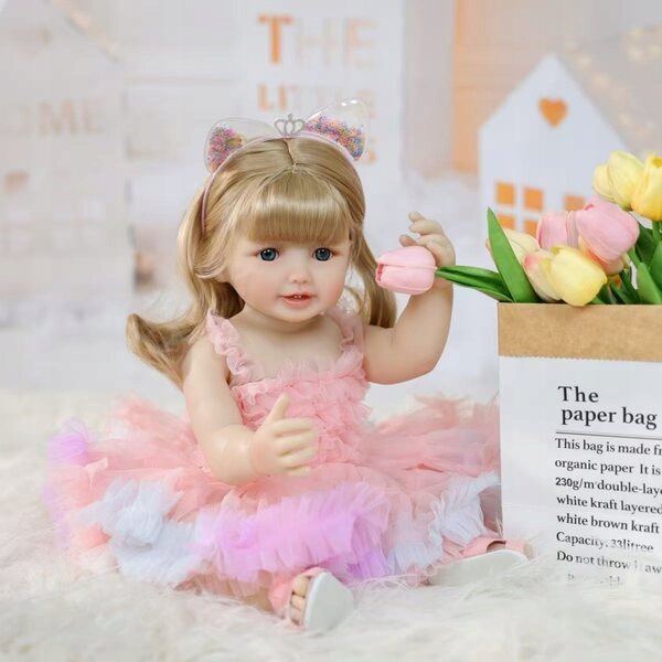 Bambola Reborn 55 cm dall'aspetto naturale, bambola realistica per bambini 3+