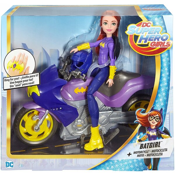Mattel Batgirl DC Super Hero Girls met Batmoto FCD51 - Geanimeerde pop en speelset