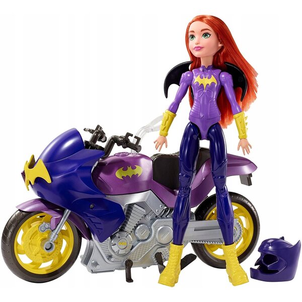 Mattel Batgirl DC Super Hero Girls con Batmoto FCD51 - Bambola Animata e Playset
