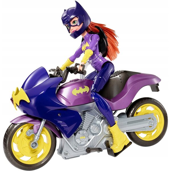 Mattel Batgirl DC Super Hero Girls con Batmoto FCD51 - Bambola Animata e Playset
