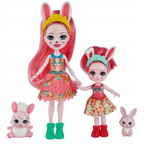 Mattel Enchantimals Bree und Bedelia Bunny Set 2 Puppen mit Zubehör für Kinder ab 4 Jahren