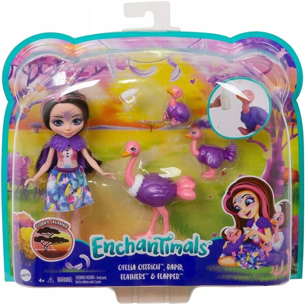 Enchantimals Familienset mit Puppe und Straußen – Kreativspiel für Kinder ab 4 Jahren
