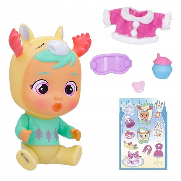 Cry Babies Magic Tears Keep Me Warm Riley Puppe 13 cm für Kinder ab 3 Jahren