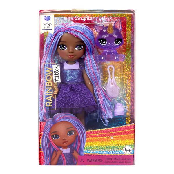 Rainbow High Littles Indigo Bailey Bambola 14 cm con Borsa e Accessori