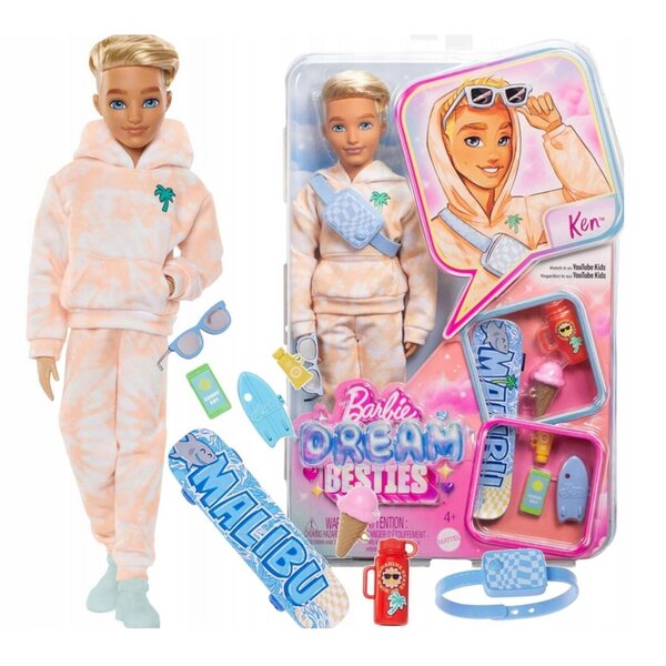 Barbie Dream Besties Ken mit Zubehör, ökologische und kreative Puppe 29 cm