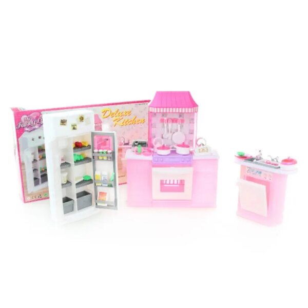Gloria Luxuriöses Kinderküchenset mit Backofen, Spüle und Kühlschrank