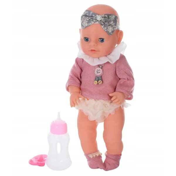 Interaktive 40 cm große Babypuppe mit leuchtenden Schuhen, Getränken und Natursekt
