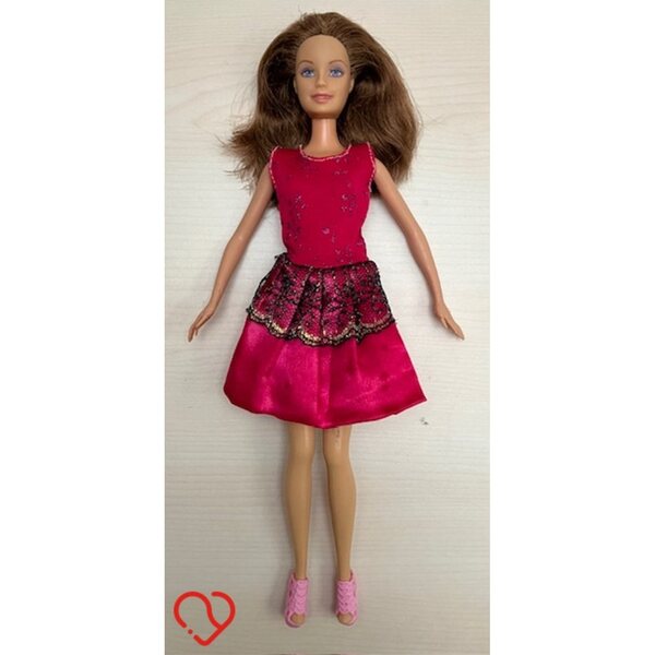 Barbie originale 1999 con abito rosa e scarpe, bambola vintage di qualità