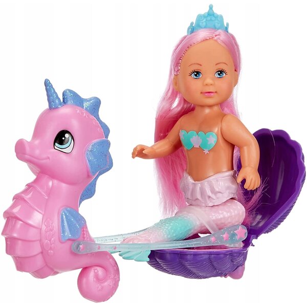 SIMBA ZESTAW EVI LOVE – LALKA SYRENKA Z POWOZEM 12 CM, MAGICZNA ZABAWA!